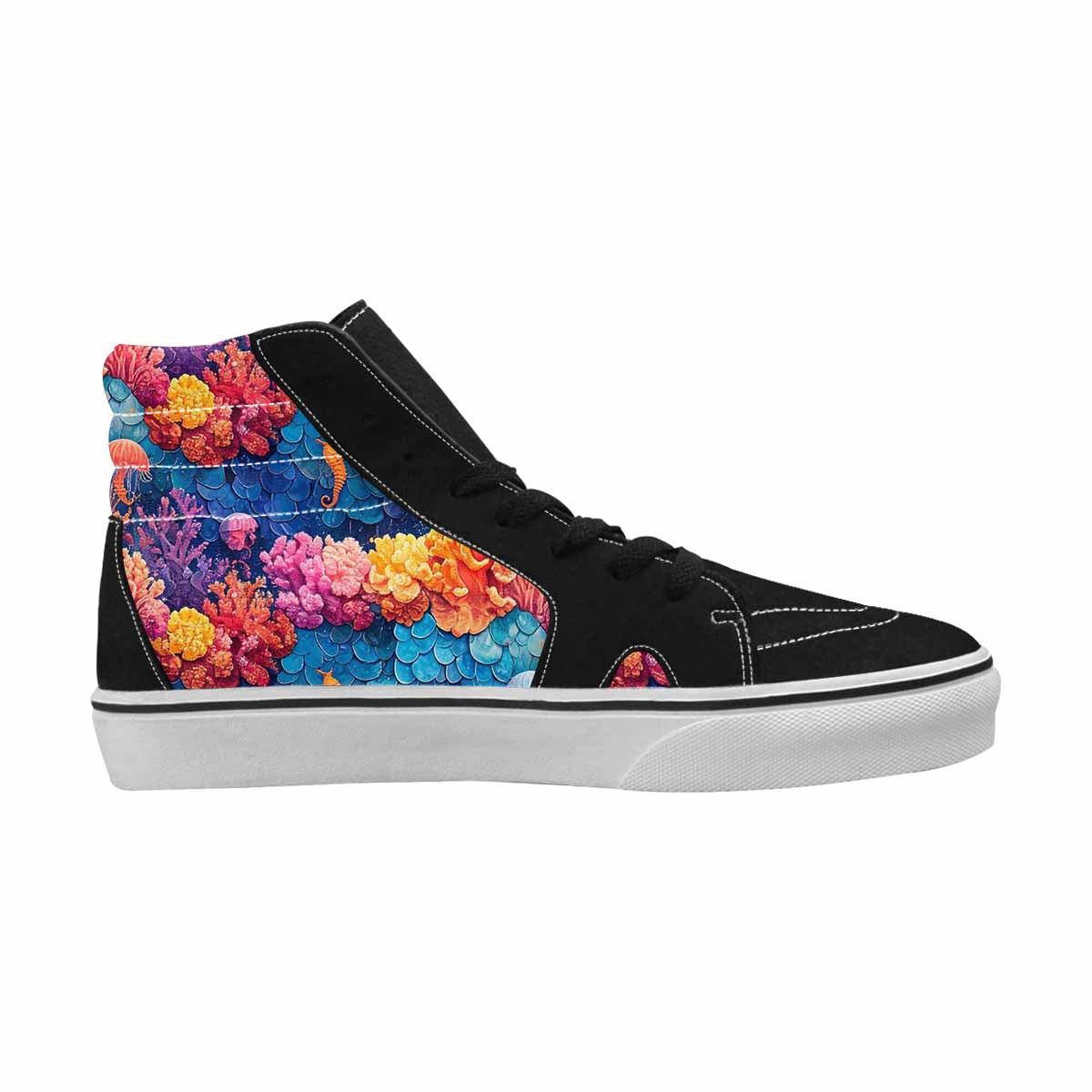 WOMEN'S Fish Scale Coral High Top Canvas Y2K Sneakers
