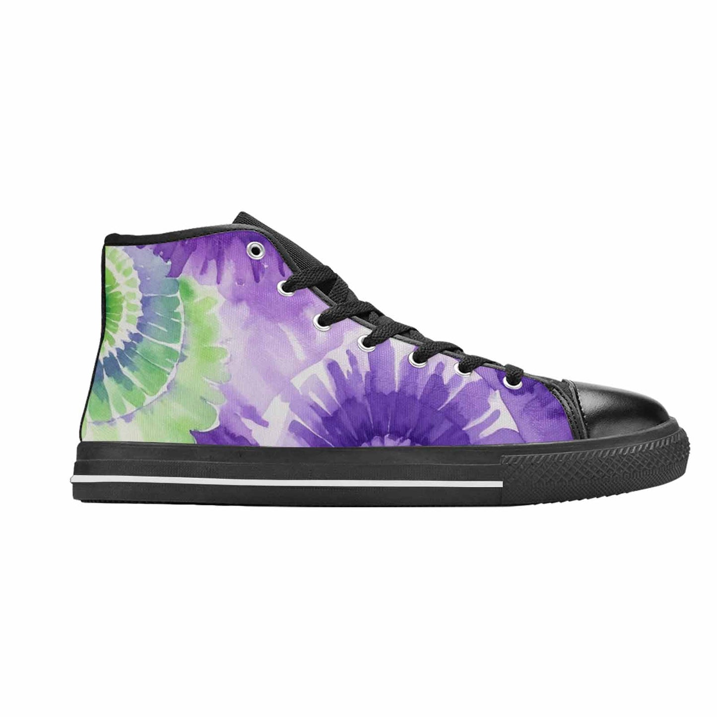 WOMEN'S Tie Dye - High Top Canvas Wallpaper Art Custom Shoes
