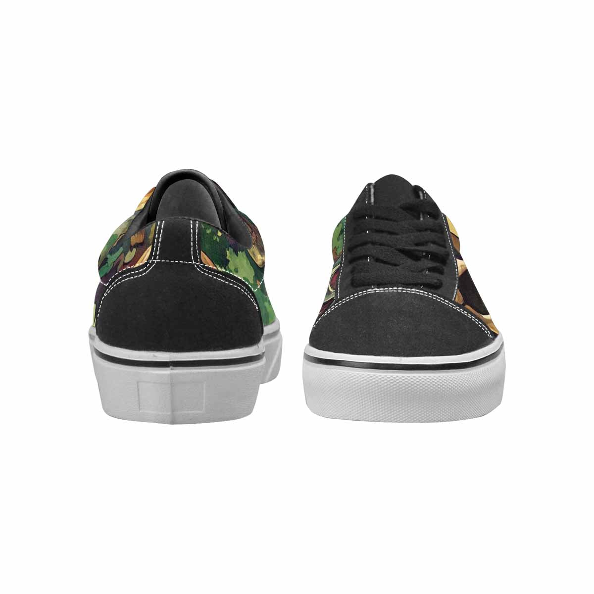 WOMEN'S Skulls  Camo Skulls Lace-Up Canvas Kaleidoscope Custom Sneakers