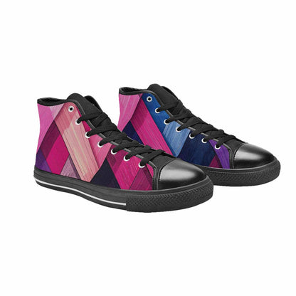 MEN'S Genderfluid Flag Color High Top Canvas Cottagecore Custom Sneakers