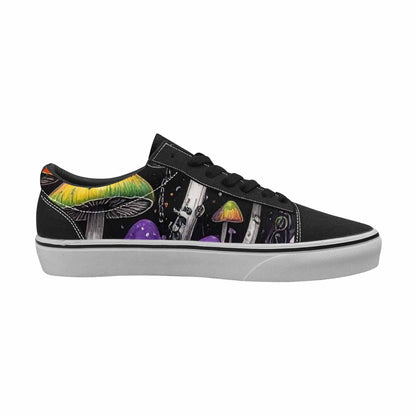 WOMEN'S Rainbow Drip Mushrooms Lace-Up Canvas Surreal Custom Shoes