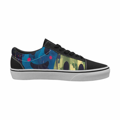 WOMEN'S Smiley Faces  Camo Lace-Up Canvas Neon Fantasy Shoes