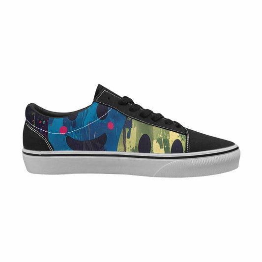 WOMEN'S Smiley Faces - Camo Lace-Up Canvas Neon Fantasy Shoes