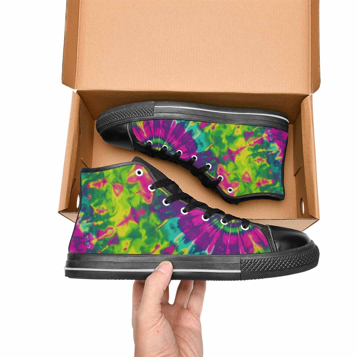 WOMEN'S Tie Dye - High Top Canvas Dark Academia Custom Sneakers