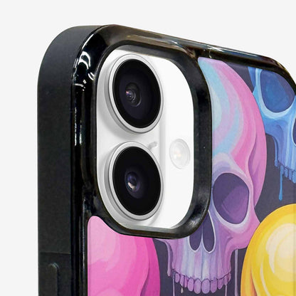 iPhone 16 Plus Case — Dripping Candy Skulls, Custom Art Phone Cover
