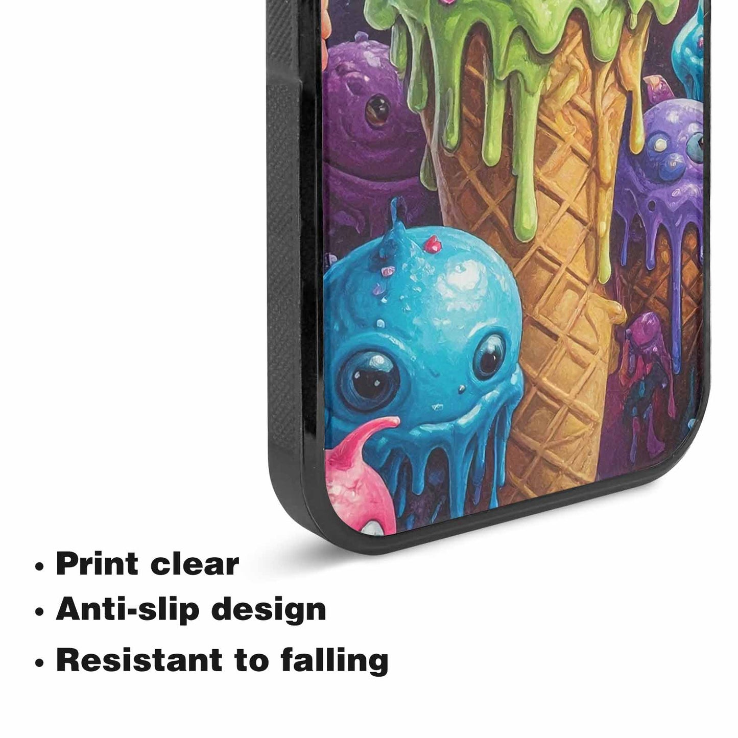 iPhone 15 Plus Case — Melting Ice Cream Monster Charac, Custom Print Case Cover