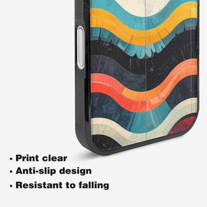 iPhone 16 Case — Retro Wave Scallop Stripe Small Fpz, Custom Designed Case Cover