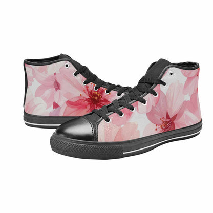 WOMEN'S Japanese Cherry Blossom High Top Canvas Wallpaper Art Custom Shoes