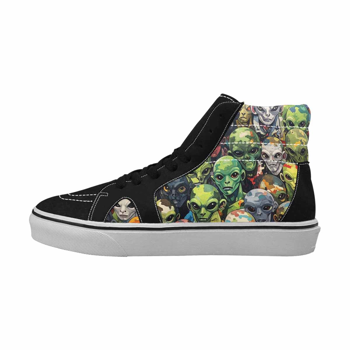 MEN'S Aliens × Camo Aliens High Top Canvas Wallpaper Art Sneakers