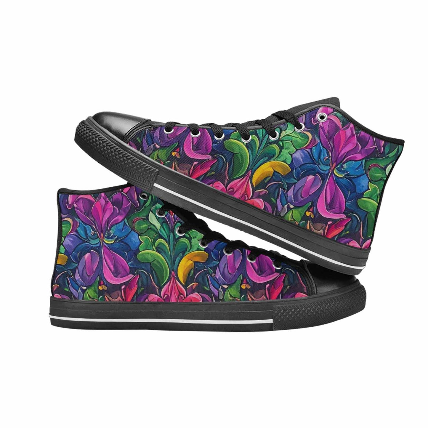 MEN'S Polysexual Flag Color High Top Canvas Wallpaper Art Custom Shoes