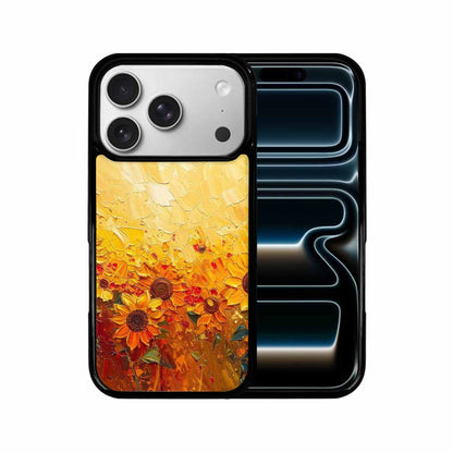 iPhone 17 Pro Case — Impressionist Sunflower Brushstroke Pattern Hundreds Floral, Custom Art Phone Cover