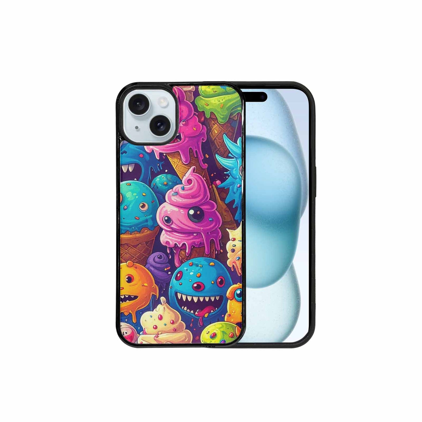 iPhone 15 Plus Case — Melting Ice Cream Monster Charac, Custom Designed Case Cover