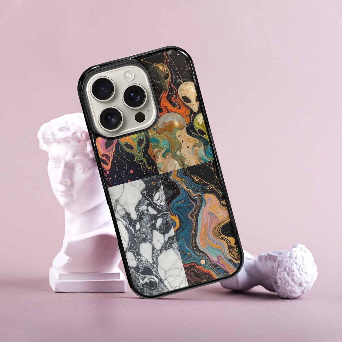 iPhone 16 Pro Case — Aliens Marblealiens Pattern Onb, Unique Phone Case Design