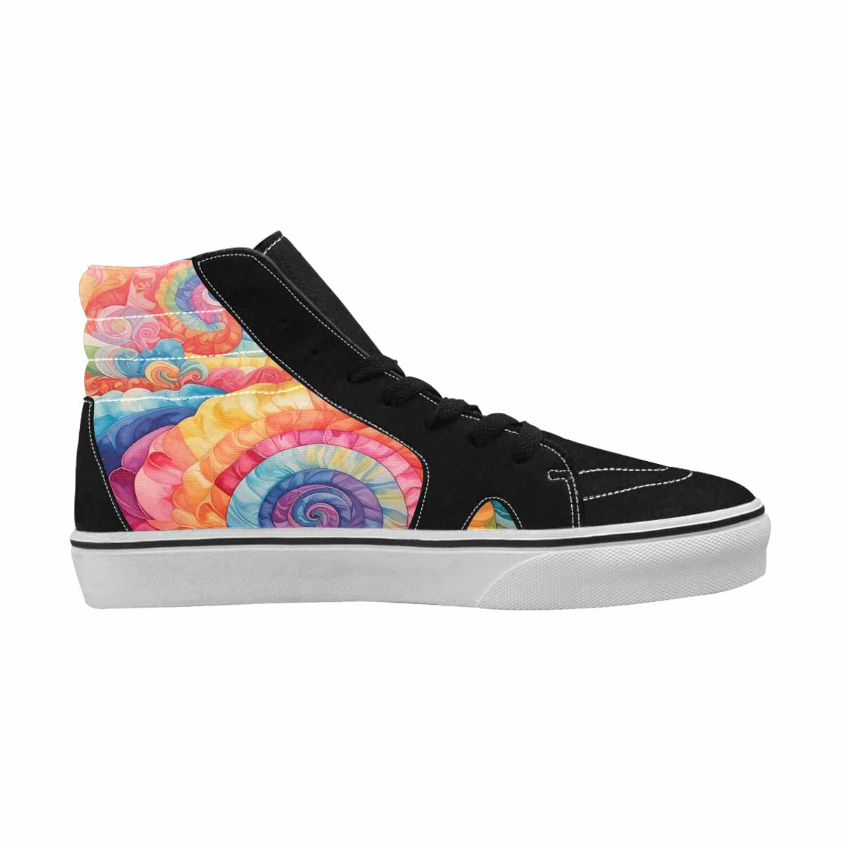 MEN'S Tie Dye Swirls Tie High Top Canvas Dreamcore Custom Shoes
