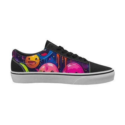 WOMEN'S Smiley Faces × Glow Lace-Up Canvas Y2K Custom Shoes