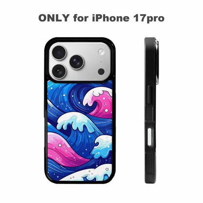 iPhone 17 Pro Case — Glossy Winter Wave Seamless Cartoon Cute, Custom Designed Case Cover