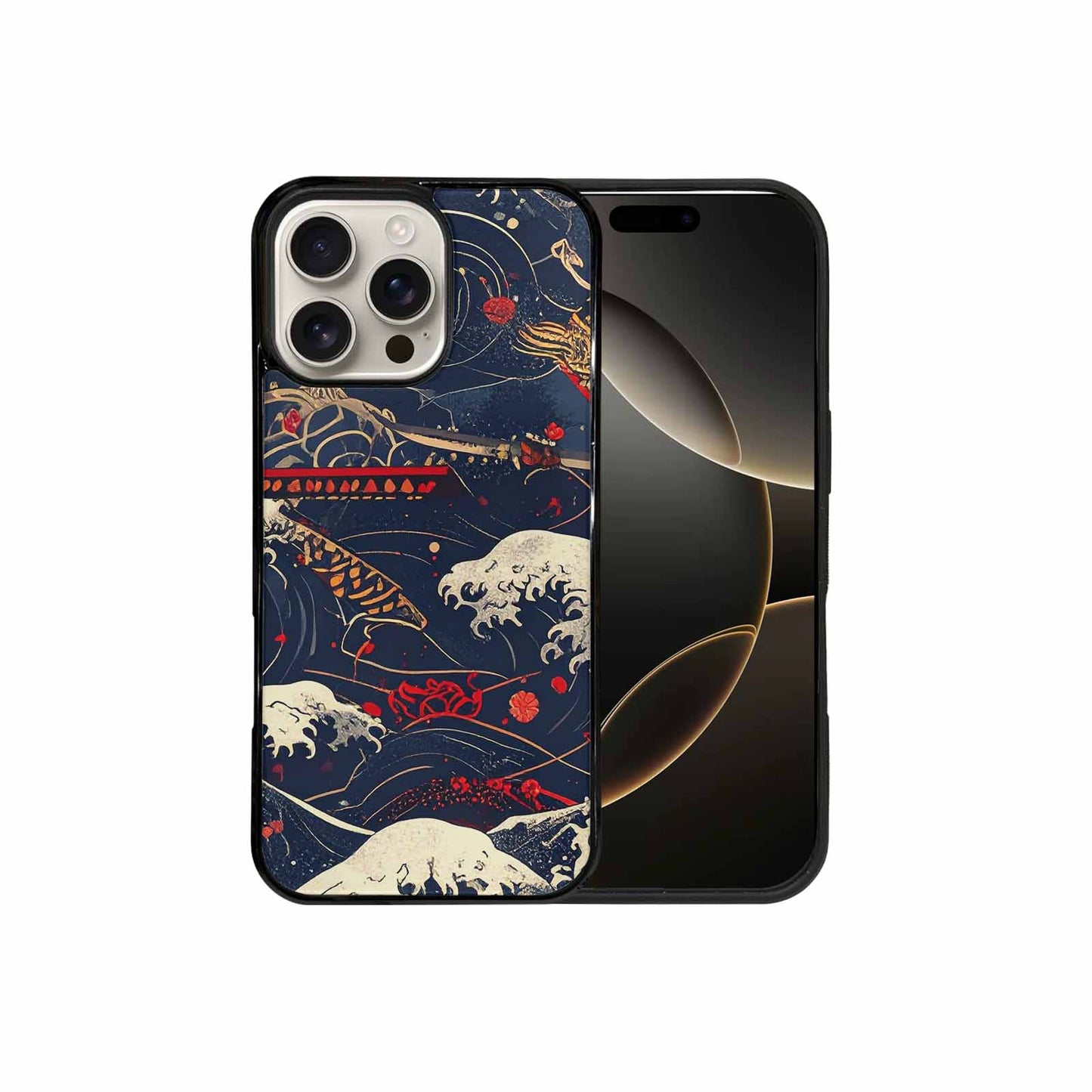 iPhone 16 Pro Max Case — Samurai Art Repeat Pattern, Custom Designed Case Cover