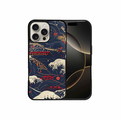 iPhone 16 Pro Max Case — Samurai Art Repeat Pattern, Custom Designed Case Cover