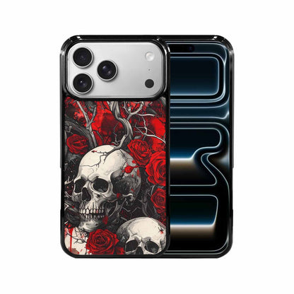 iPhone 17 Pro Max Case — Skull And Roses Black Gothic Skulls, Custom Art Phone Cover