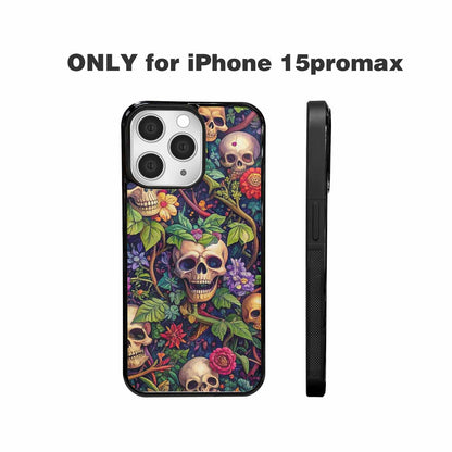 iPhone 15 Pro Max Case — Skulls Botanicalskulls Pattern, Custom Designed Case Cover