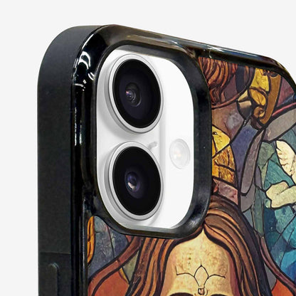 iPhone 16 Plus Case — Jesus Face Small Cross And Faith, Personalized Phone Case