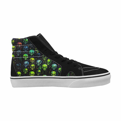 MEN'S Skeletons × Neon Green High Top Canvas Surreal Shoes