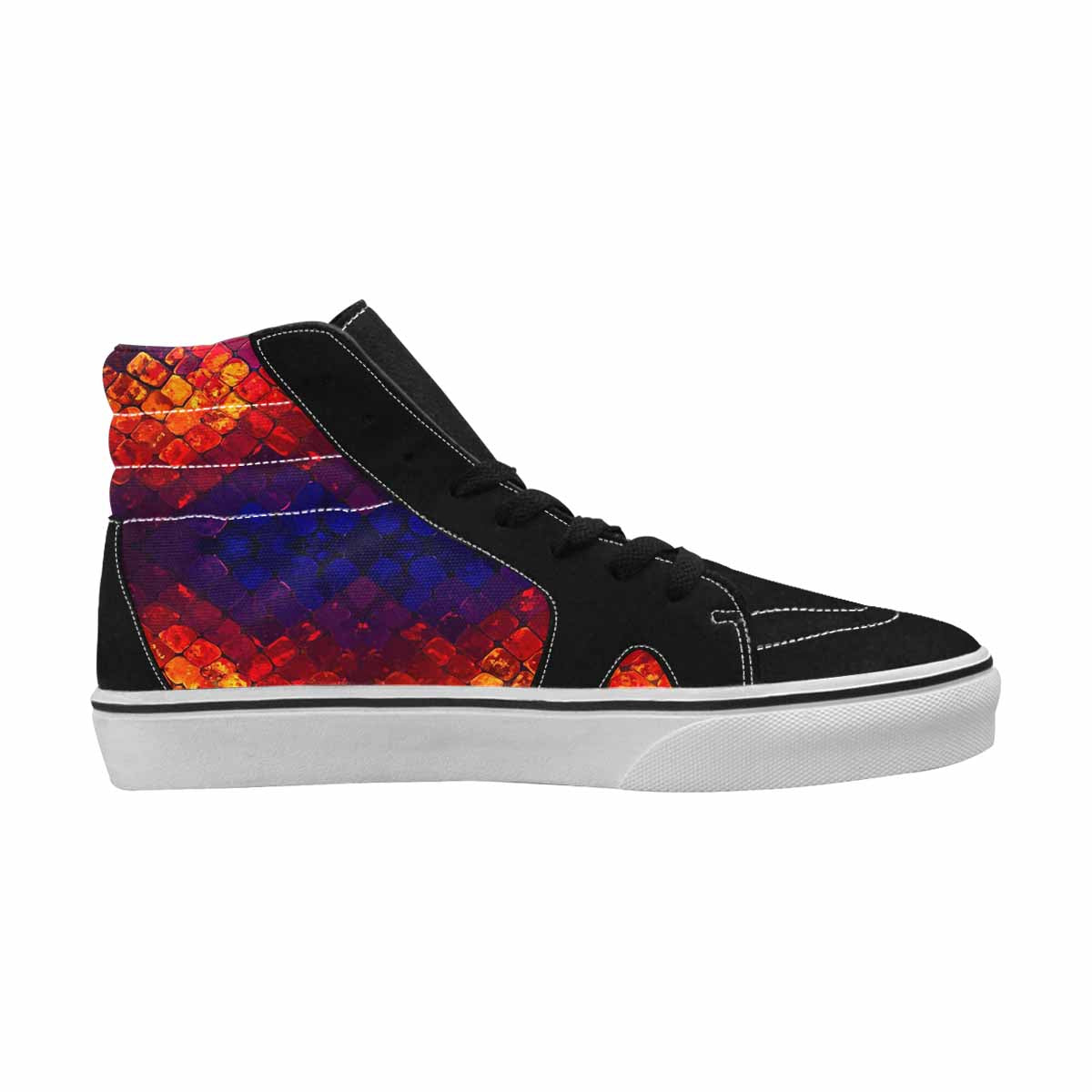 MEN'S Dark Snake Print High Top Canvas Vibrant Chaos Sneakers