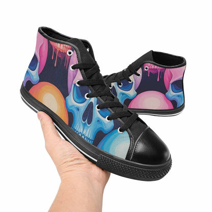 MEN'S Dripping Candy Skulls High Top Canvas Surreal Custom Shoes