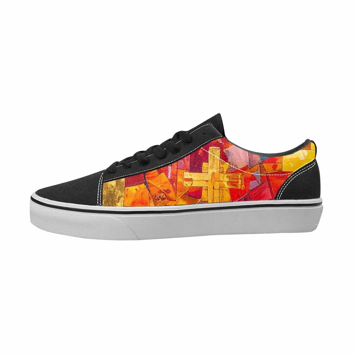 WOMEN'S Jesus Canvas Streetwear Vibrant Chaos Custom Canvas Shoes