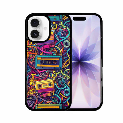 iPhone 17 Case — Retro Cassette Tape Pattern Retro Vintage, Custom Printed Phone Case