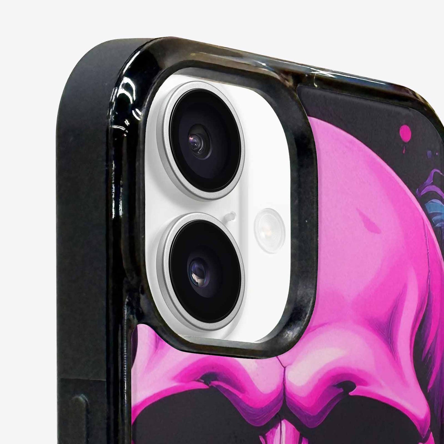 iPhone 16 Plus Case — Pink Purple Skeletons Neon Drip Melting, Unique Phone Case Design