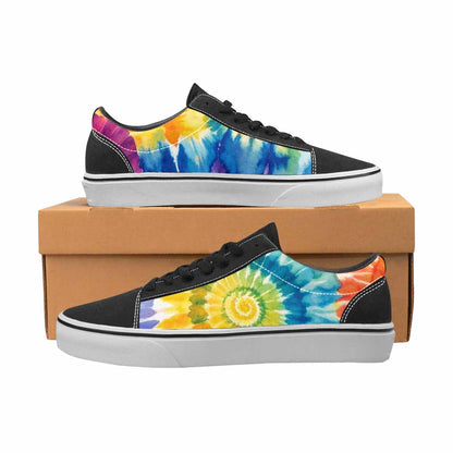 WOMEN'S Tie Dye Swirl Canvas Lace-Up Wallpaper Art Sneakers