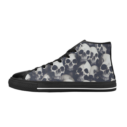 WOMEN'S Cc Skulls Greyscale Style High Top Canvas Y2K Custom Shoes