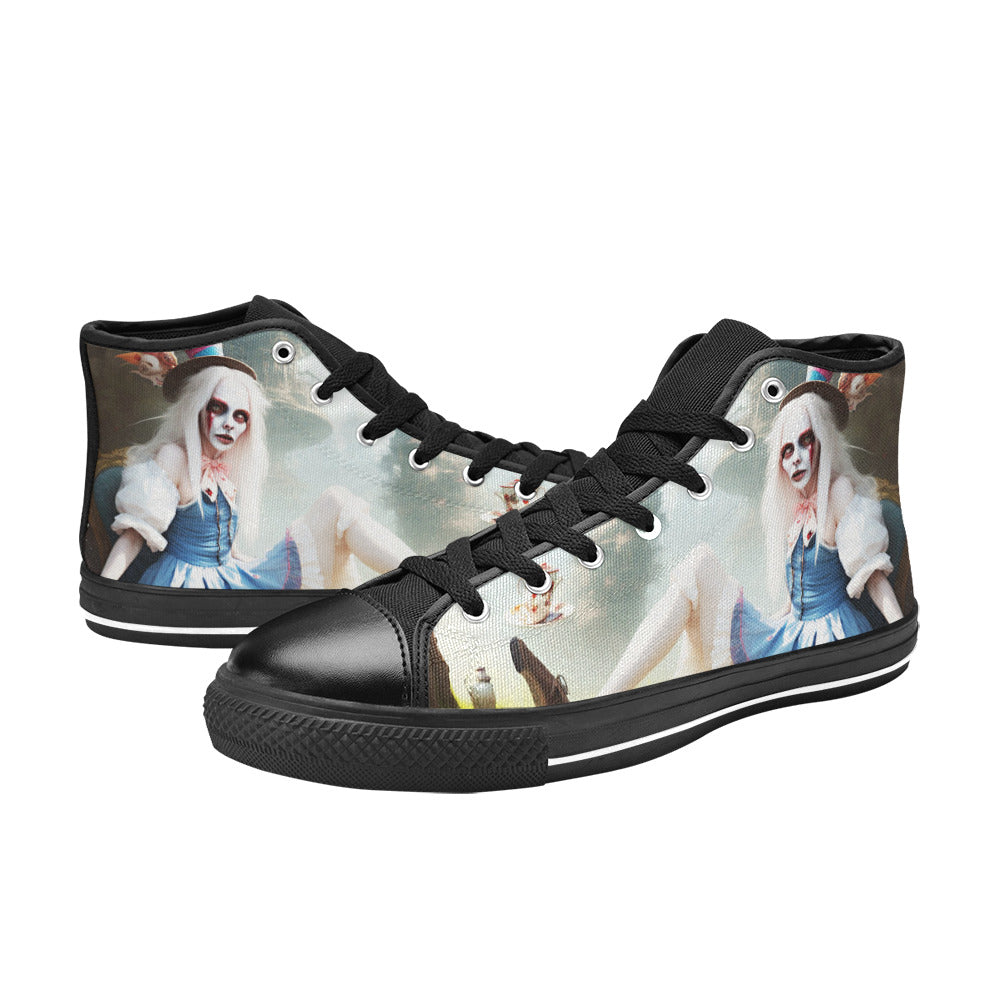 MEN'S Acid Creepy Wonderland Psychedelic High Top Canvas Grunge Shoes