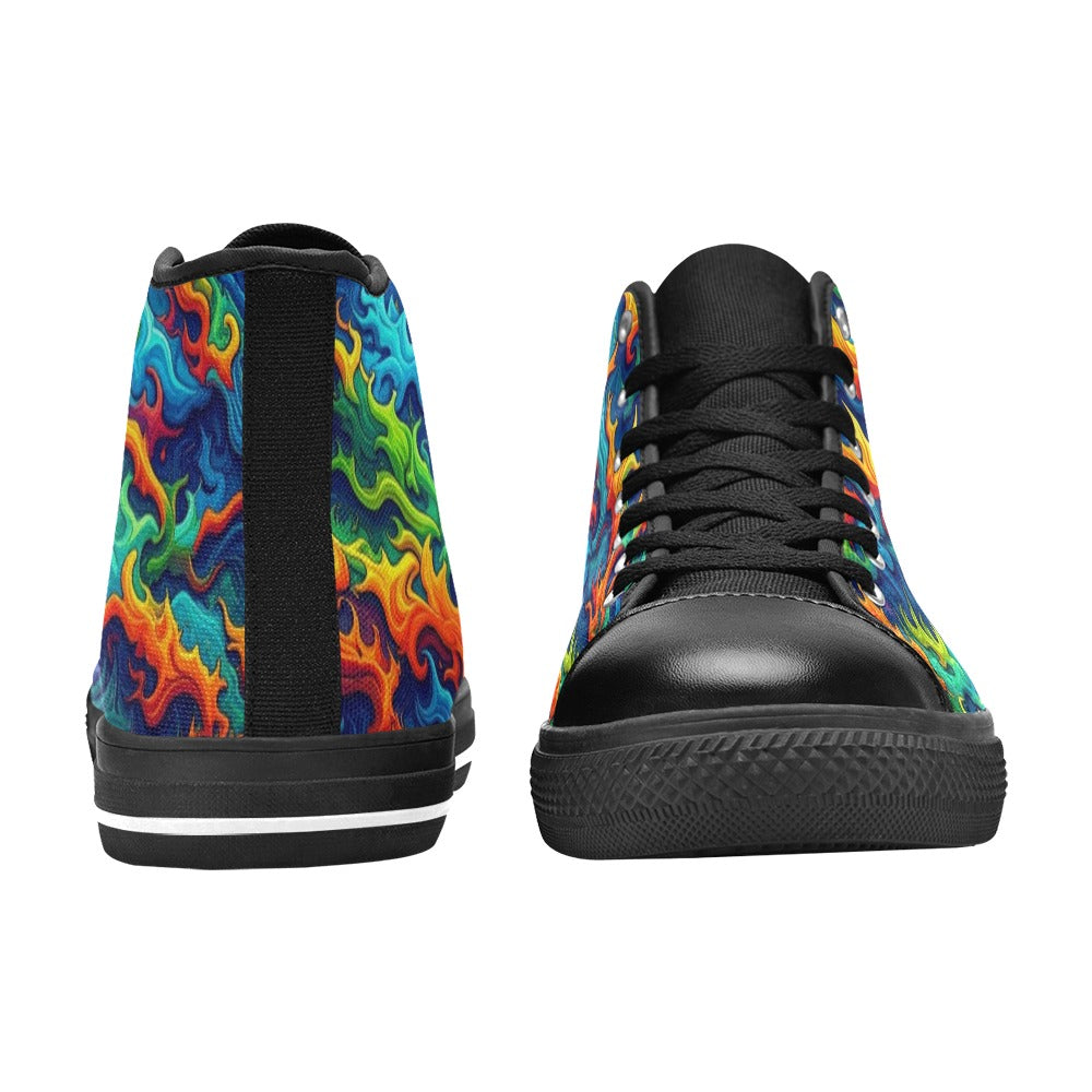 KIDS' Psychedelic Camo Rhythm High Top Canvas Dreamcore Custom Sneakers
