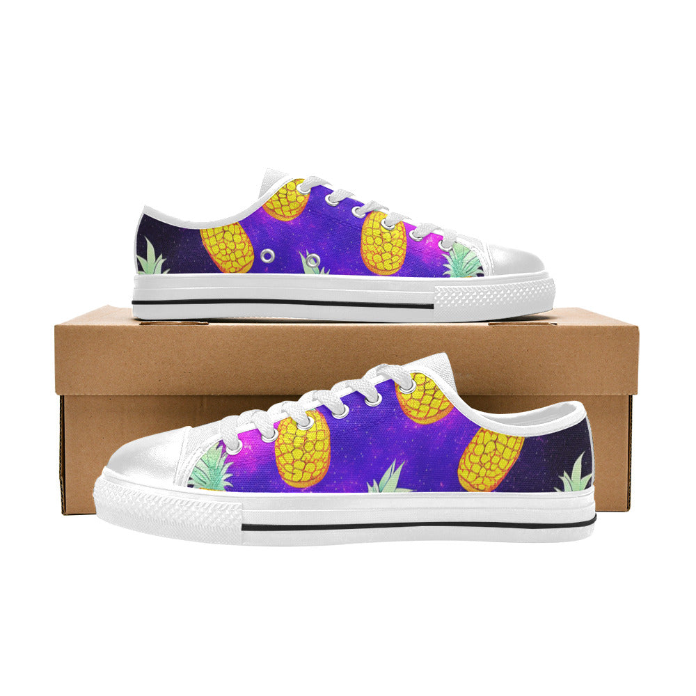 WOMEN'S Galaxy Pineapples 2 Canvas Vivid Custom Sneakers