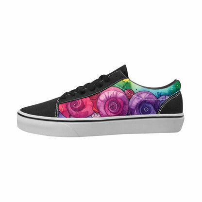 WOMEN'S Tie Dye Black & Green Ink Canvas Boutique Vibrant Chaos Custom Print Sneakers