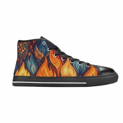 MEN'S Fire Flame High Top Canvas Dark Academia Sneakers