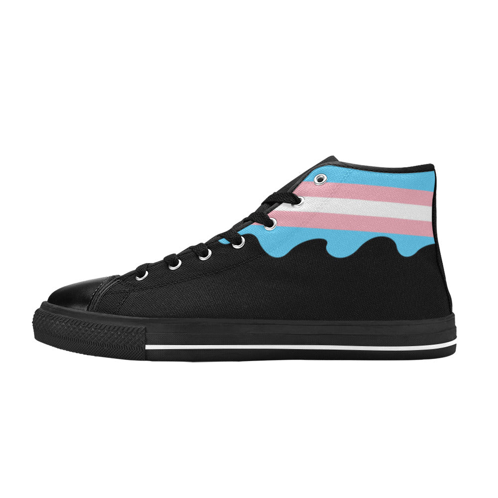 MEN'S Transgender Flag 4 Pride LGBT High Top Canvas Custom Shoes