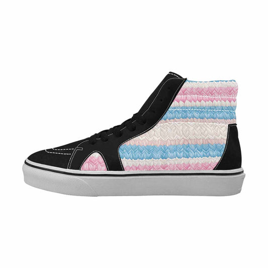 MEN'S Transgender Flag Color High Top Canvas Y2K Custom Shoes