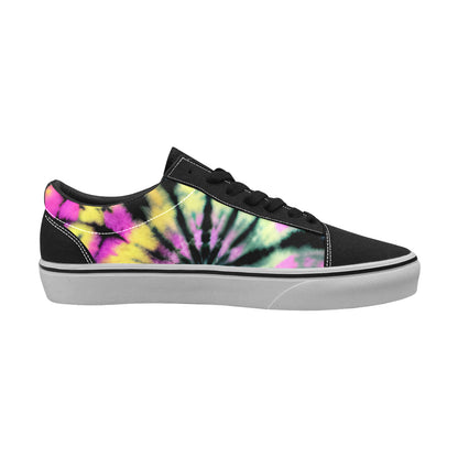 WOMEN'S Psychedelic Art Tie Dye Low Top Skateboarding Cottagecore Custom Sneakers