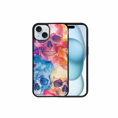 iPhone 15 Plus Case — Kulls Watercolor Skulls Small Skull Pattern, Customized Protective Case