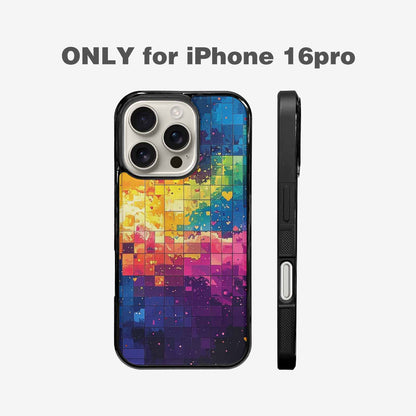 iPhone 16 Pro Case — Pixel Art 8 Bit Burst Pattern, Original Design Phone Case