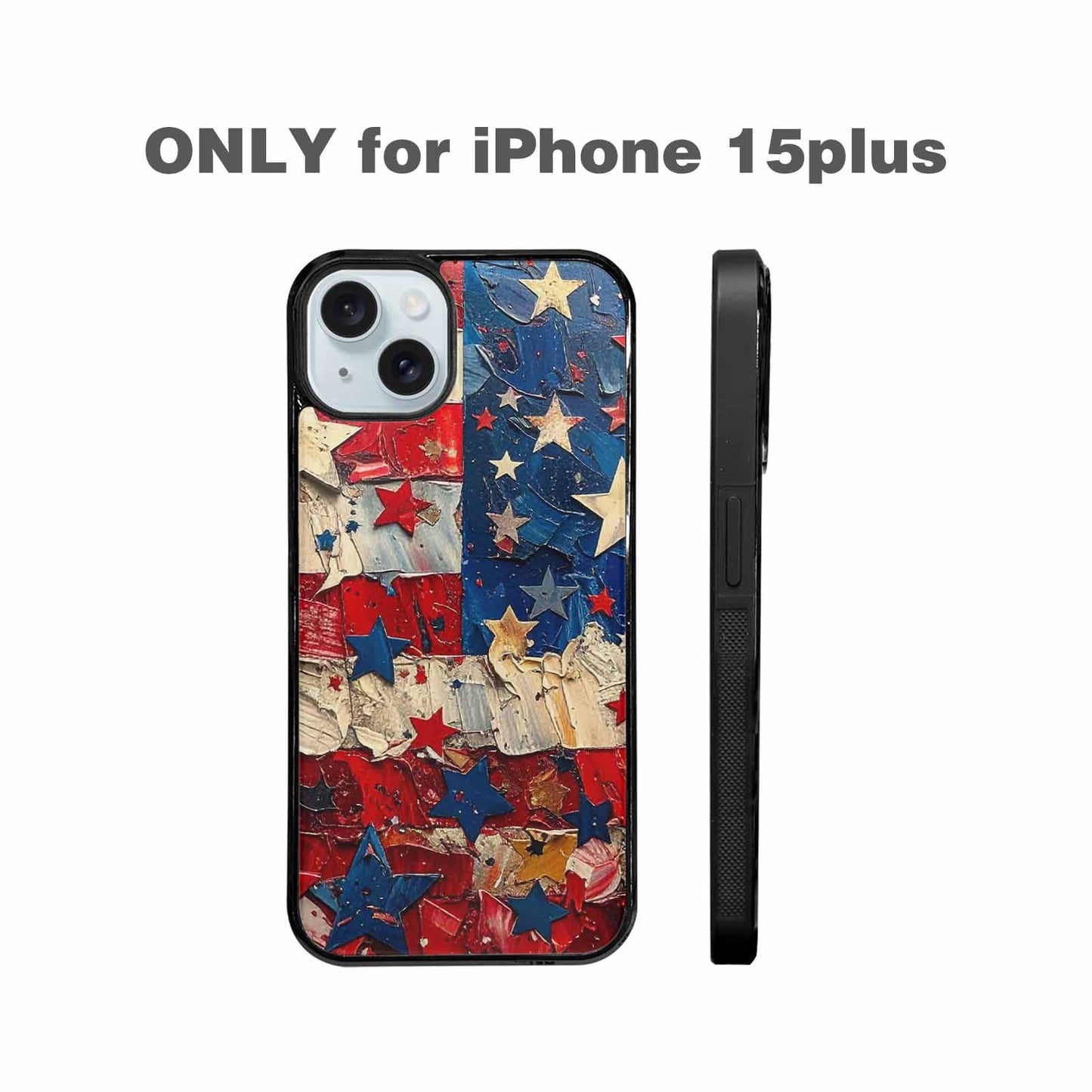 iPhone 15 Plus Case — Patriotic Stars And Stripes American Stars, Custom Phone Case