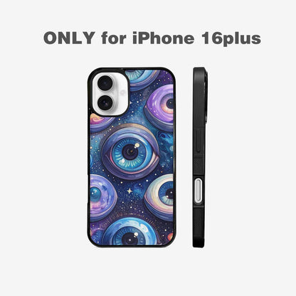 iPhone 16 Plus Case — Cartoon Eyeballs Galaxy Personalized Phone Cover, Unique Phone Case Design