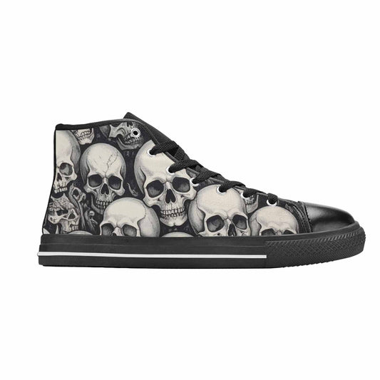 WOMEN'S Skulls - Classic High Top Canvas Neon Fantasy Custom Sneakers