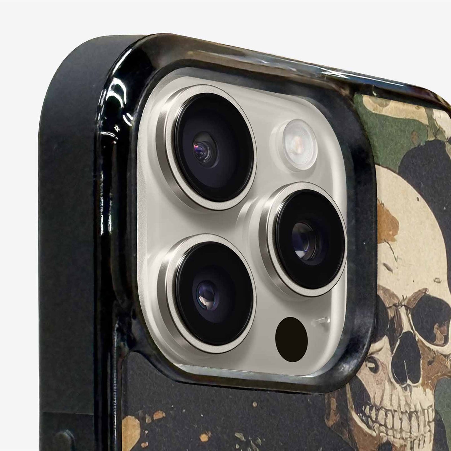 iPhone 16 Pro Max Case — Military Camo Texture Combined With Distressed, Custom Designed Case Cover