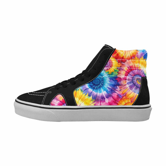 MEN'S Tie Dye Swirl High Top Canvas Cottagecore Custom Shoes