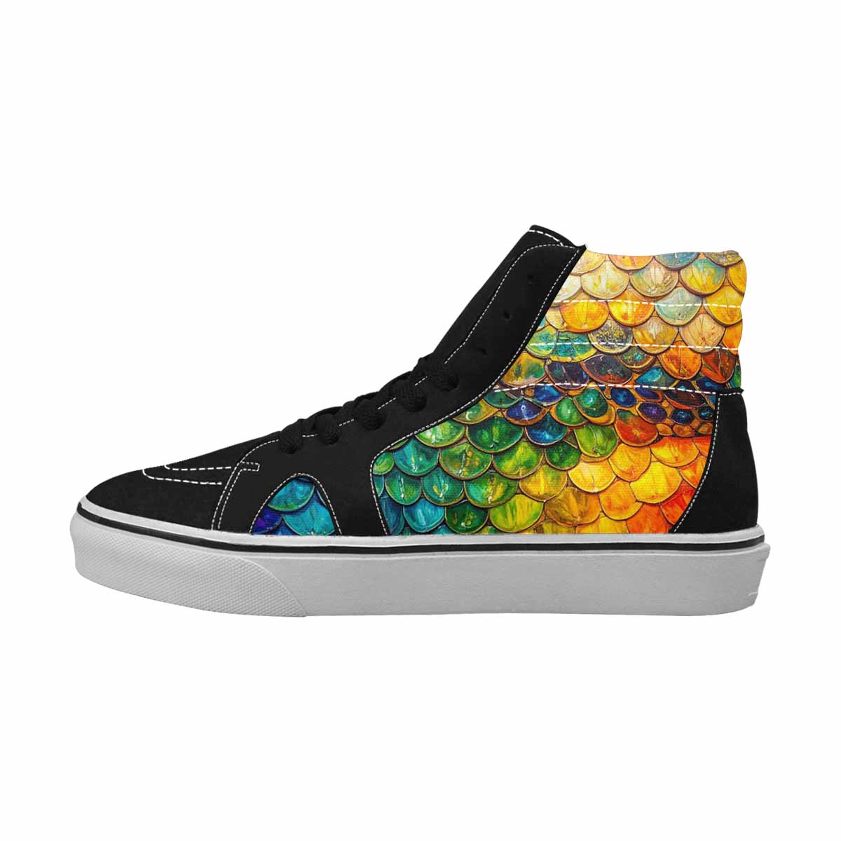 MEN'S Reptile Scale High Top Canvas Surreal Custom Shoes