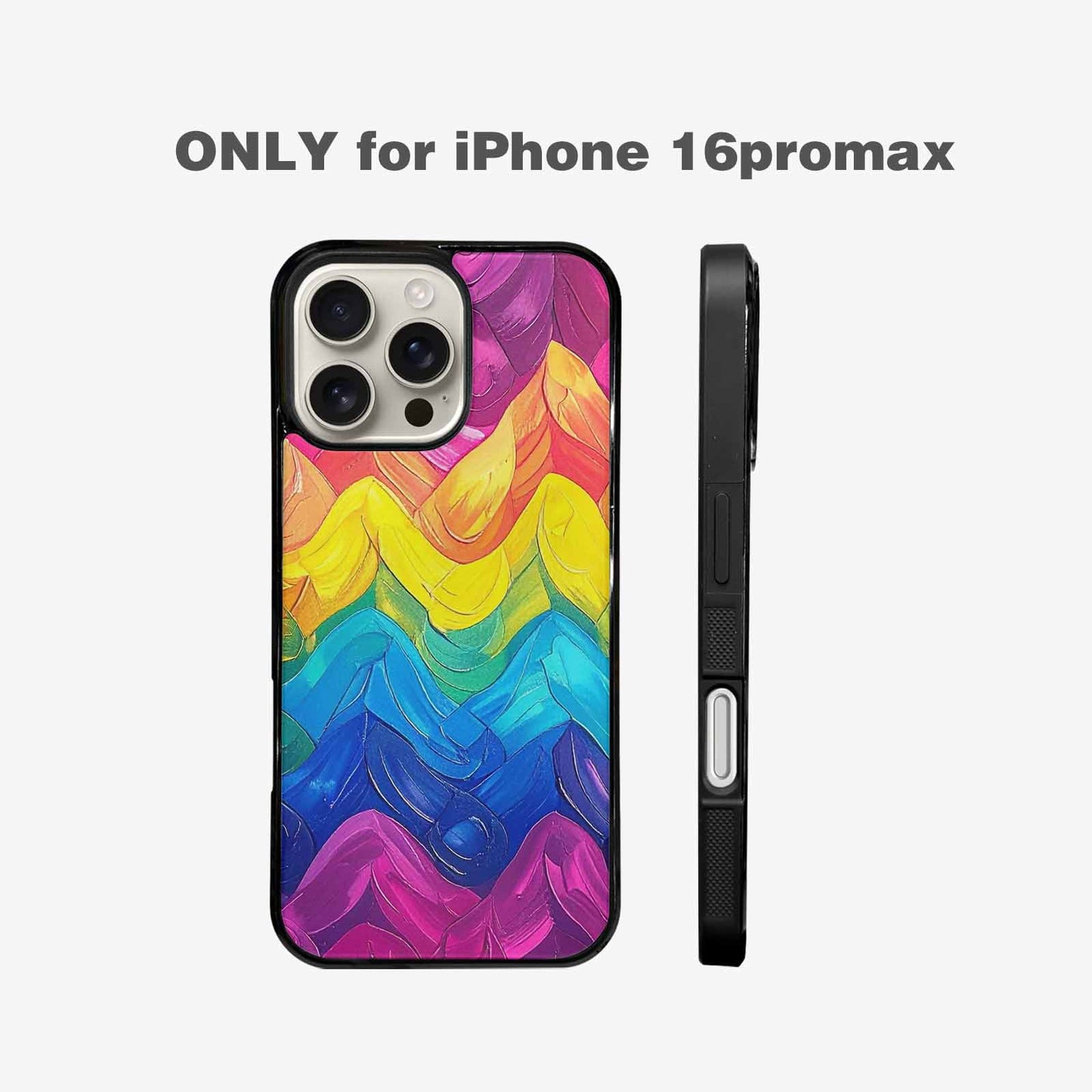 iPhone 16 Pro Max Case — Pansexual Flag Color Theme Small Rainbow, Original Design Phone Case